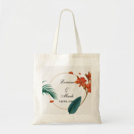 Elegant Tropical Blommigt Bröllop Tygkasse
