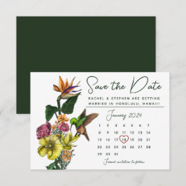 Elegant Tropical Blommigt Calendar Spara datum Datumet