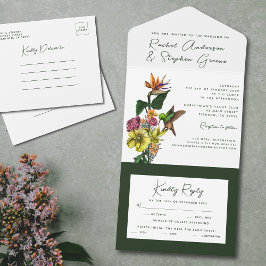 Elegant Tropical Blommigt Greenery Summer Bröllop