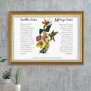 Elegant Tropical Blommigt Personligt bröllp Vow Ar Poster