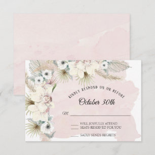 Elegant Tropical Boho Blommigt Earthy Faded Greene Inbjudningar
