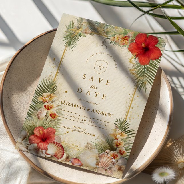 Elegant Tropical Botanical Wedding Spara Datumet (Skapare uppladdad)