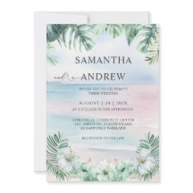 Elegant Tropical Bröllop Watercolor