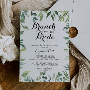 Elegant Tropical Brunch med Bride Shower Inbjudningar
