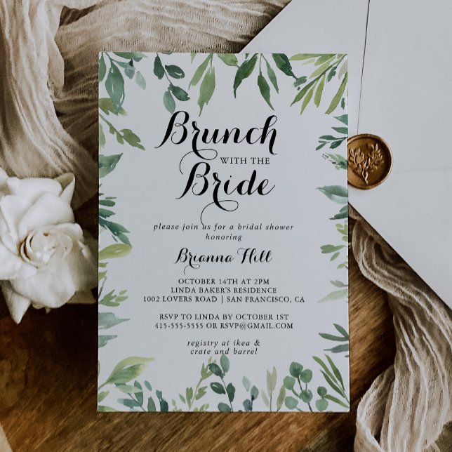 Elegant Tropical Brunch med Bride Shower Inbjudningar (Skapare uppladdad)