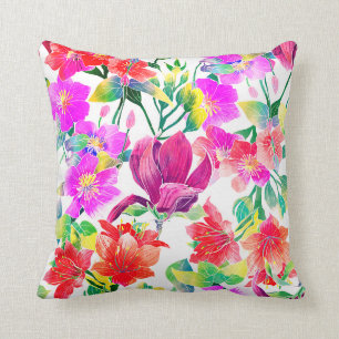 Elegant Tropical Colorful Flowers Kudde