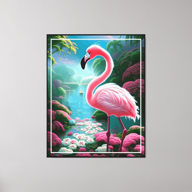 Elegant Tropical Flamingo-70852 Canvastryck (Framsida)