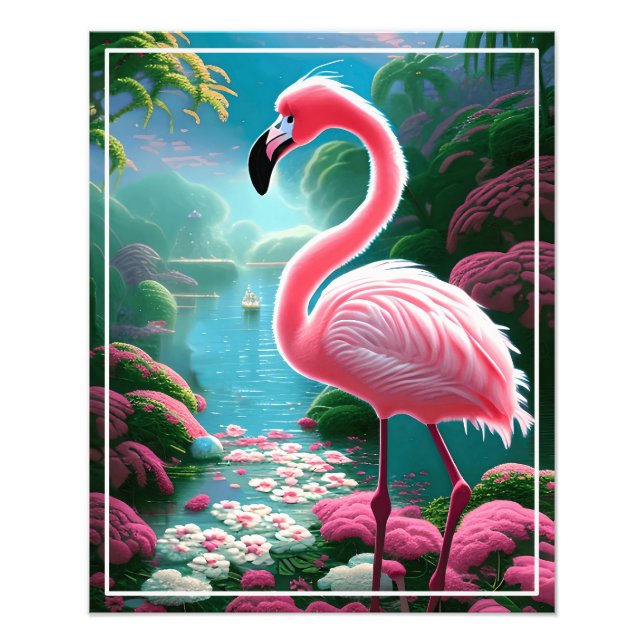 Elegant Tropical Flamingo-70852 Fototryck (Framsidan)