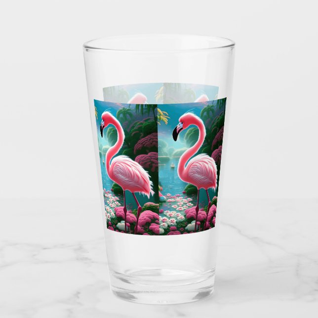 Elegant Tropical Flamingo-70852 Glaskopp (Framsida)