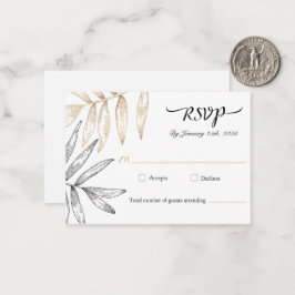 Elegant Tropical Grey Bröllop OSA Card Anteckningskort