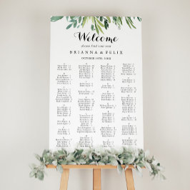 Elegant Tropical Grönt Alfabetical Seattle Chart Poster