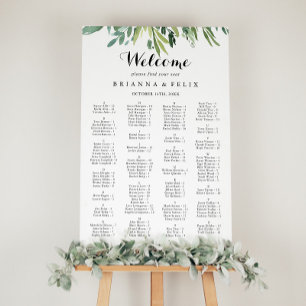 Elegant Tropical Grönt Alfabetical Seattle Chart Poster