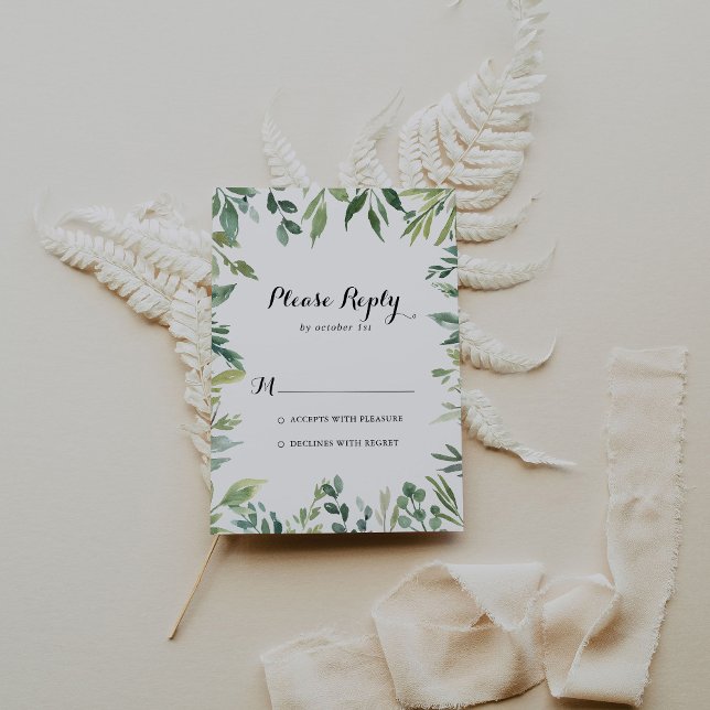 Elegant Tropical Grönt Foliage Calligraphy OSA (Skapare uppladdad)