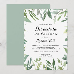 Elegant Tropical Grönt Spansk Möhippa Inbjudningar