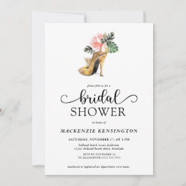 Elegant Tropical Guld Glam Heels Möhippa Inbjudningar