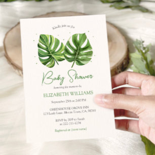 Elegant Tropical Handflatan Baby Shower för vatten Inbjudningar