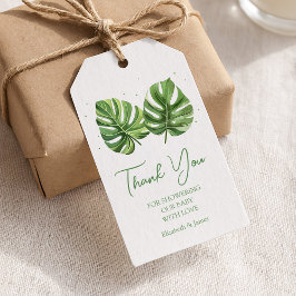 Elegant Tropical Handflatan Baby Shower för vatten Presentetikett