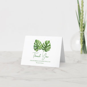 Elegant Tropical Handflatan Baby Shower för vatten Tack Kort