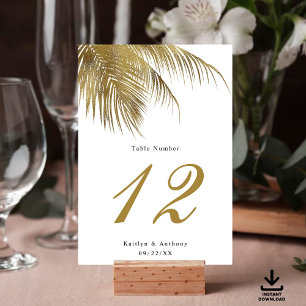 Elegant Tropical Handflatan Träd Beach Wedding Bor Inbjudningar
