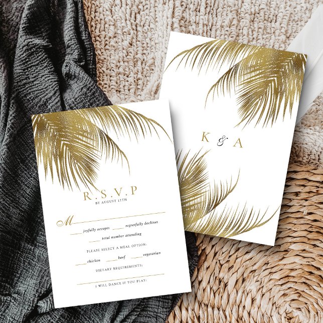 Elegant Tropical Handflatan Träd Beach Wedding OSA Kort (Skapare uppladdad)