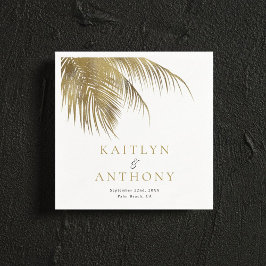 Elegant Tropical Handflatan Träd Beach Wedding Pappersservett