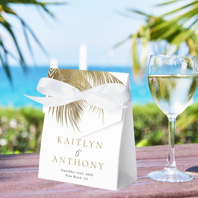 Elegant Tropical Handflatan Träd Beach Wedding Presentaskar (Skapare uppladdad)