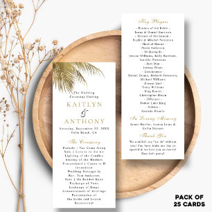 Elegant Tropical Handflatan Träd Beach Wedding Pro Reklamkort
