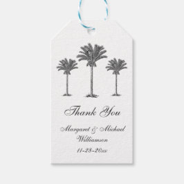 Elegant Tropical Handflatan Träd Wedding Favor Tac Presentetikett