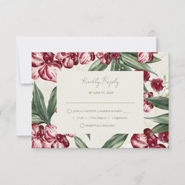 Elegant Tropical Island Beach Wedding RSVP OSA Kort (Framsida)