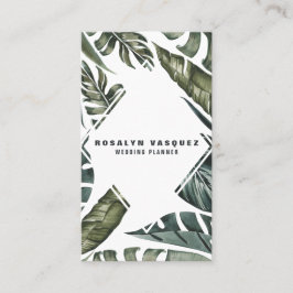 Elegant Tropical Jungle Greenery Modern Visitkort