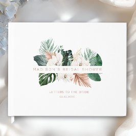 Elegant Tropical Leafy Bridal Shower Gästböcker