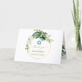 Elegant Tropical Löv Guld Photo Pub Mitzvah Tack Kort