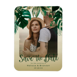 Elegant Tropical Löv Photo Save Date Magnet