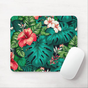 Elegant Tropical Lövs and Hibiscus Flowers Musmatta