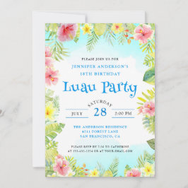Elegant Tropical Luau Födelsedagsfest Inbjudningar