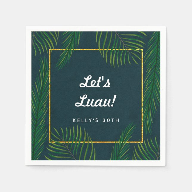 Elegant Tropical Luau Napkins Pappersservett (Framsidan)