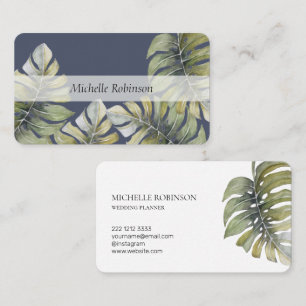 Elegant Tropical Monstera-Professionell med vatten Visitkort