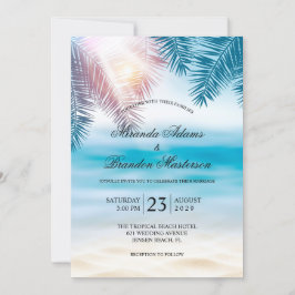 Elegant Tropical Ocean Summer Beach Wedding Inbjudningar