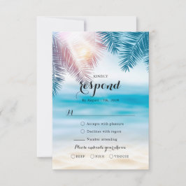 Elegant Tropical Ocean Summer Beach Wedding OSA Kort