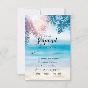 Elegant Tropical Ocean Summer Beach Wedding OSA Kort