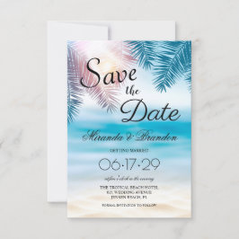 Elegant Tropical Ocean Summer Beach Wedding Spara Datumet