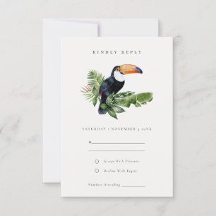 Elegant Tropical Rainforest Toucan Bröllop OSA Kort