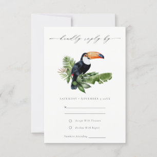 Elegant Tropical Rainforest Toucan Bröllop OSA Kort