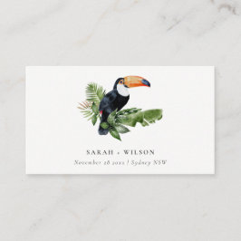 Elegant Tropical Rainforest Toucan Fauna Bröllop Placeringskort
