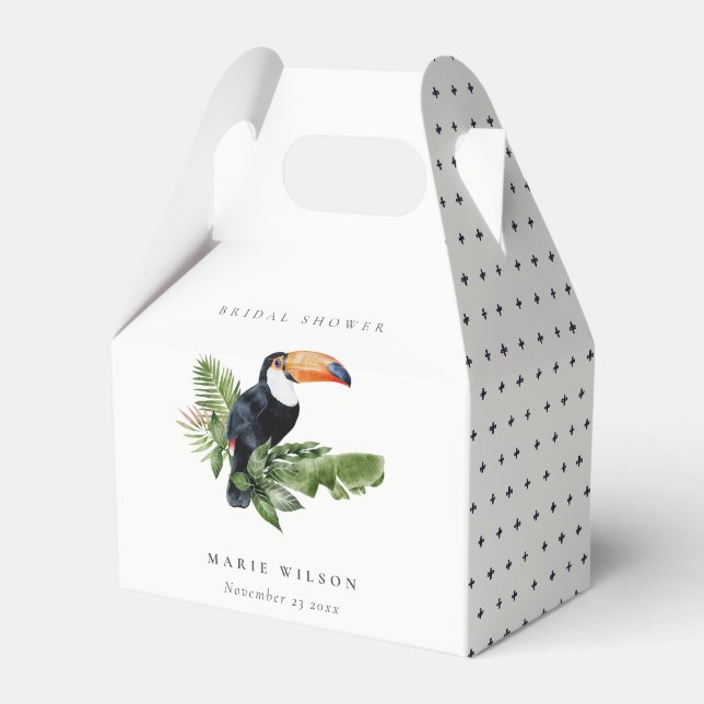 Elegant Tropical Rainforest Toucan Möhippa Presentaskar (Framsidan Sidan)
