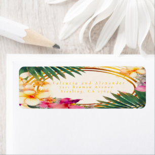 Elegant Tropical Returadress Etikett