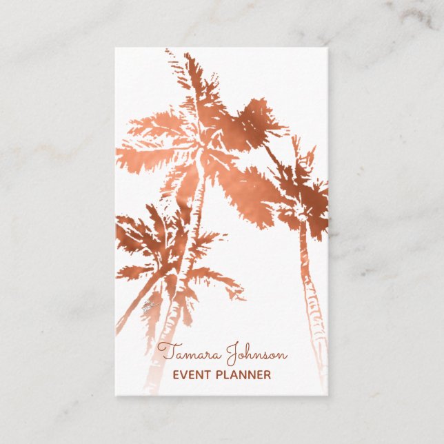 Elegant Tropical Ro Guld Handflatan Träd Professio Visitkort (Framsida)