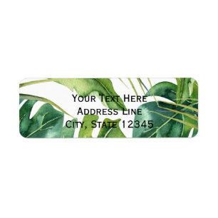 Elegant Tropical Summer Handflatan Löv Chic Returadress Etikett