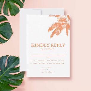 Elegant Tropical Tropical Träd Bröllop OSA Kort