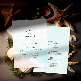 Elegant Tropical Vinkar Beach All in One Bröllop Inbjudningar